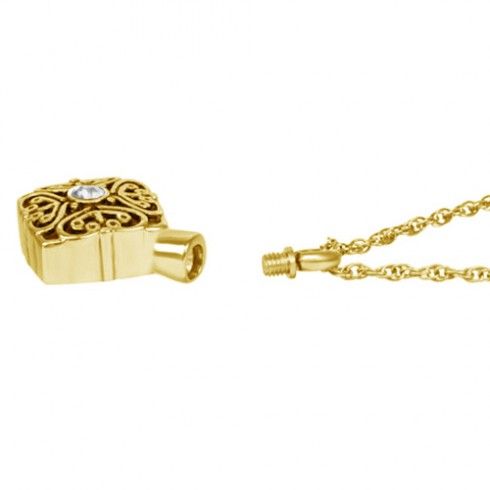 Gold Detailed Crystal Pendant