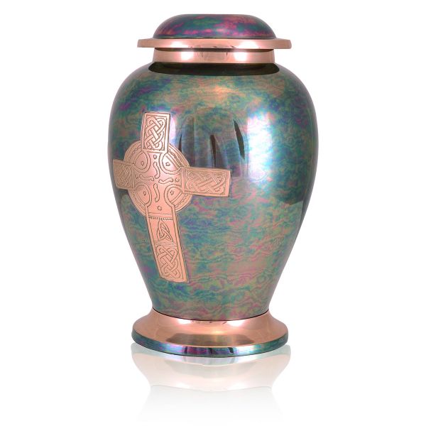 Gleaming Cross Brass Urn